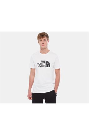 تی شرت سفید مردانه رگولار یقه گرد ابریشم تکی کد 2646266
