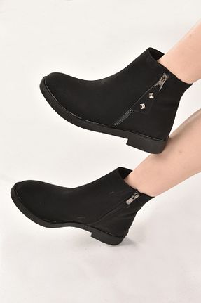 بوت / نیم بوت مشکی زنانه چرم مصنوعی lamiashoes - کد 772585527