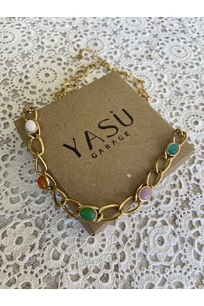 گردنبند استیل ( فولاد ) طلائی زنانه استیل (فولاد) YASUGARAGE - کد 772383223