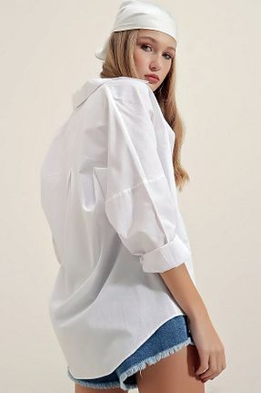پیراهن سفید زنانه اورسایز Naliru - کد 772424708