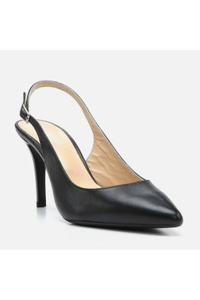 کفش پاشنه بلند کلاسیک مشکی زنانه چرم طبیعی پاشنه نازک پاشنه بلند ( +10 cm) کد 647366918