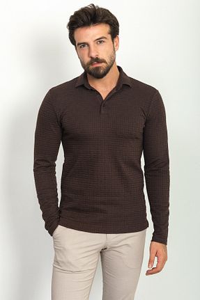 تیشرت قهوه ای مردانه اسلیم فیت Mcr - کد 342819865