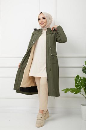 کاپشن حجاب خاکی زنانه پلی استر KMKkombin - کد 772591497