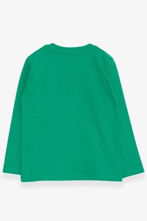 تی شرت سبز بچه گانه یقه گرد پنبه (نخی) کد 656025417