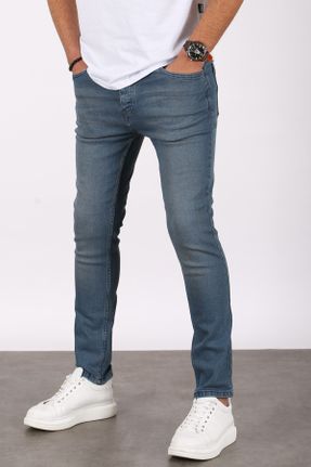شلوار جین آبی مردانه پاچه تنگ بلند کد 227448207