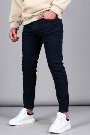 شلوار جین آبی مردانه پاچه تنگ بلند کد 376214152