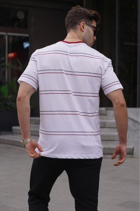 تی شرت سفید مردانه ریلکس یقه گرد پلی استر تکی بیسیک کد 635192735