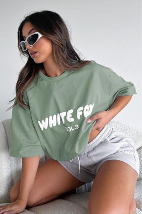 تی شرت سبز زنانه رگولار یقه گرد تکی بیسیک کد 704312531