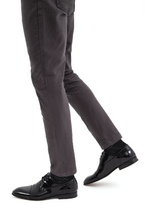 کفش کلاسیک مشکی مردانه چرم طبیعی پاشنه کوتاه ( 4 - 1 cm ) پاشنه ضخیم کد 368216216