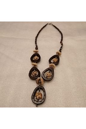 گردنبند جواهر قهوه ای زنانه استخوانی Butik Tülin - کد 79370843