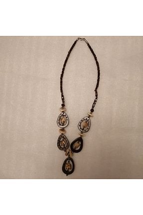 گردنبند جواهر قهوه ای زنانه استخوانی Butik Tülin - کد 79370843