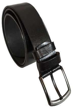 کمربند مشکی مردانه چرم خالص LESMONS - کد 772320252