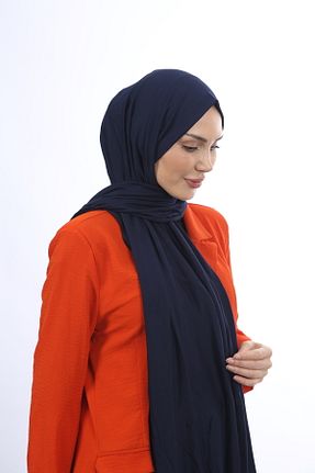 شال سرمه ای زنانه پنبه ای Trablus - کد 772365666