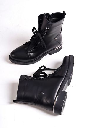 بوت / نیم بوت مشکی زنانه چرم خالص Modabuymus - کد 71938766