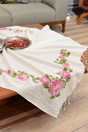 رومیزی صورتی پنبه ای Dosimira - کد 97486561