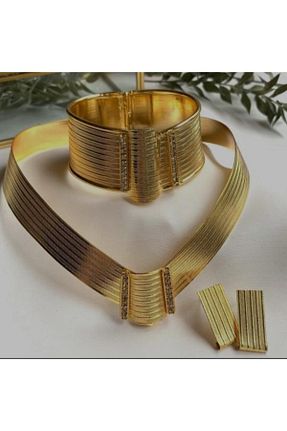 ست جواهر طلائی مردانه روکش طلا Newelry - کد 93864369