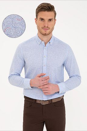 پیراهن آبی مردانه رگولار Pierre Cardin - کد 96946458