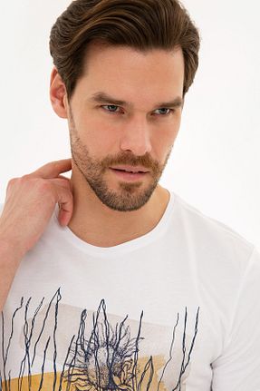 تیشرت سفید مردانه اسلیم فیت Pierre Cardin - کد 37209513
