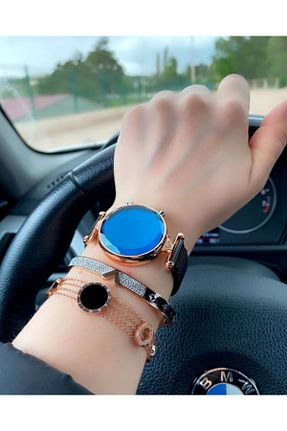 ساعت مچی مشکی زنانه 36-40 میلی متر İSTLİV - کد 98826232