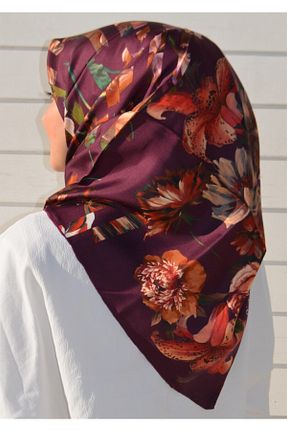 روسری زرشکی 90 x 90 Pierre Cardin - کد 64894014