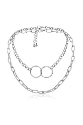 گردنبند جواهر زنانه روکش نقره کد 99118154