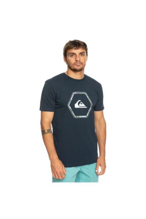 تی شرت سرمه ای مردانه Fitted یقه گرد پارچه ای کد 674500530