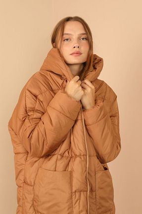 کاپشن قهوه ای زنانه اورسایز RICHMOST - کد 772729690