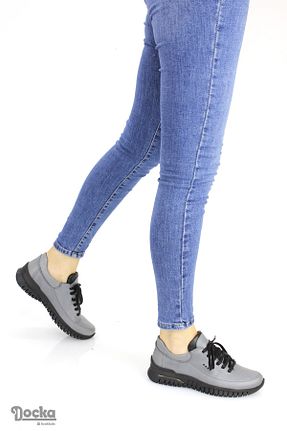 کفش کژوال طوسی زنانه چرم خالص Mammamia - کد 772838051
