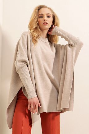 پلیور بژ زنانه ساده lovebox - کد 772981327