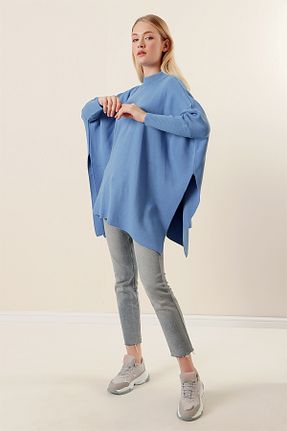 پلیور آبی زنانه ساده lovebox - کد 772980220