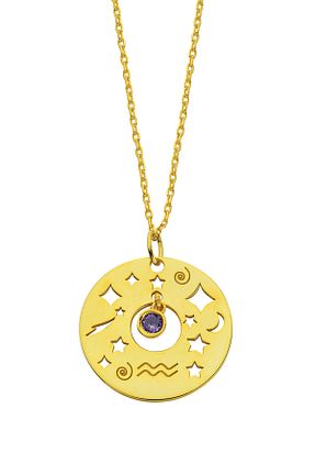 گردنبند نقره طلائی زنانه 925 عیار AcestesDesign - کد 185162880