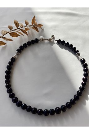 گردنبند مروارید مشکی مروارید آب شیرین DURAN TAKI TASARIM - کد 772737370