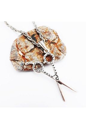 گردنبند جواهر سفید مردانه روکش نقره Bijustore - کد 32495720