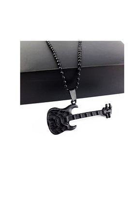 گردنبند جواهر مشکی مردانه فلزی Bijustore - کد 42942003