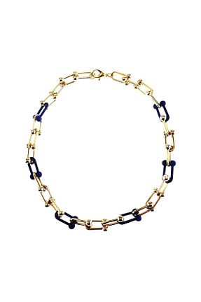 گردنبند جواهر آبی زنانه روکش طلا Bijustore - کد 50094066