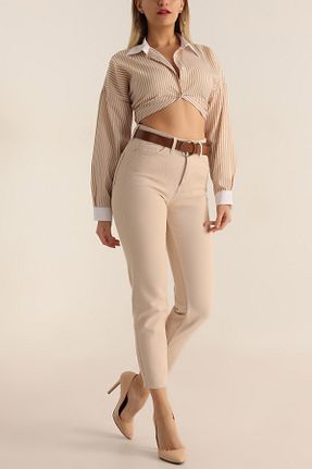 شلوار جین بژ زنانه پاچه تنگ Siyah Kadın - کد 772832010