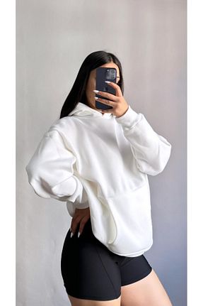 سوئیشرت سفید زنانه ساده ALSİ BUTİK - کد 772858829