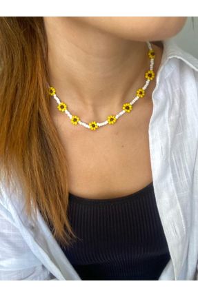 گردنبند جواهر زرد زنانه پوشش لاکی کد 312891467