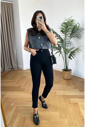 شلوار جین مشکی زنانه پاچه تنگ Niceboutique - کد 772937082