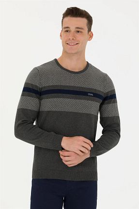 پلیور طوسی مردانه اسلیم U.S. Polo Assn. - کد 772950263
