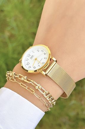 ساعت مچی طلائی زنانه 31-35 میلی متر Q&Q - کد 773017644