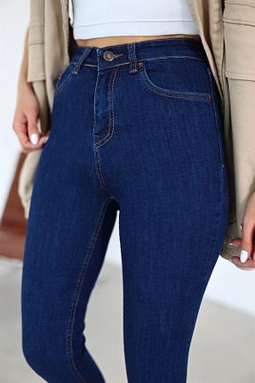 شلوار جین سرمه ای زنانه پاچه تنگ byhaziran butik - کد 773472159