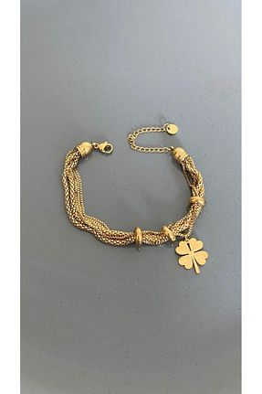 دستبند استیل (فولاد) طلائی زنانه استیل (فولاد) MAM - کد 773120312