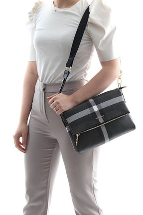 کیف دستی مشکی زنانه چرم مصنوعی Silver Polo - کد 77693294