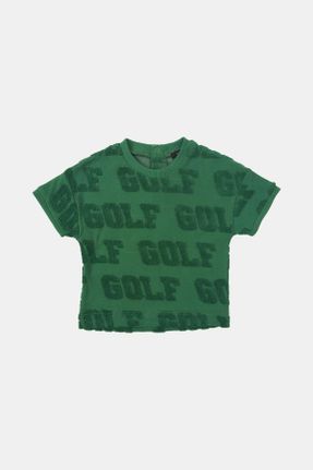 تی شرت سبز بچه گانه رگولار یقه گرد پنبه - پلی استر تکی کد 678429522