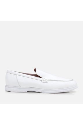 کفش لوفر سفید مردانه چرم طبیعی پاشنه کوتاه ( 4 - 1 cm ) کد 743158278