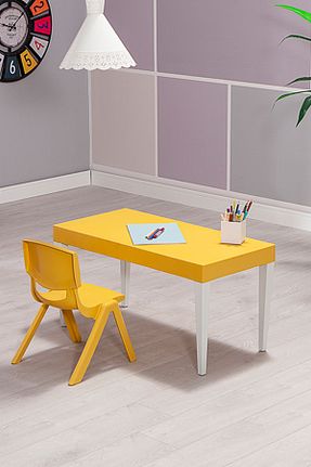 میز بازی و فعالیت زرد پلی پروپیلن SANDALİE - کد 773243918