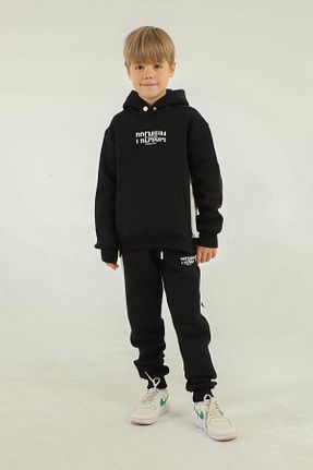 ست گرمکن مشکی بچه گانه پنبه پلی استر Black One - کد 773262622