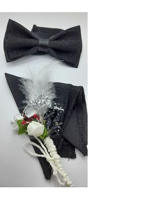 پاپیون مشکی مردانه ساتن YAĞMUR SANAT TASARIM - کد 773356274