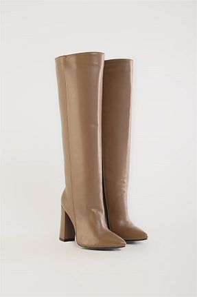 بوت / نیم بوت قهوه ای زنانه پارچه ای Shoes & More - کد 66128689
